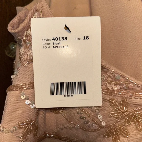 Adrianna Papell Bridesmaid Formal Sequin Floral Floor length Gown Dress Size 18 - Picture 6 of 7